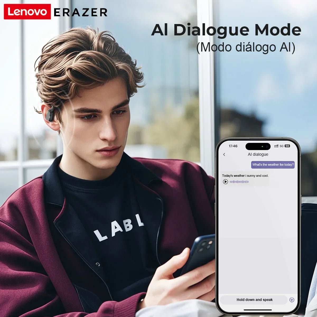 Translator Erazer XP6 AI Bluetooth Earphones with Sleep & ASMR Mode