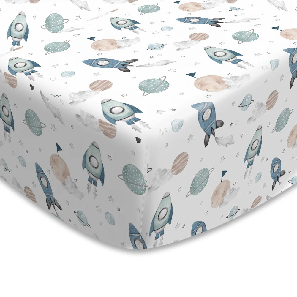 Happy Flute Cartoon Baby Bed Sheet – Soft, Breathable 70×130cm