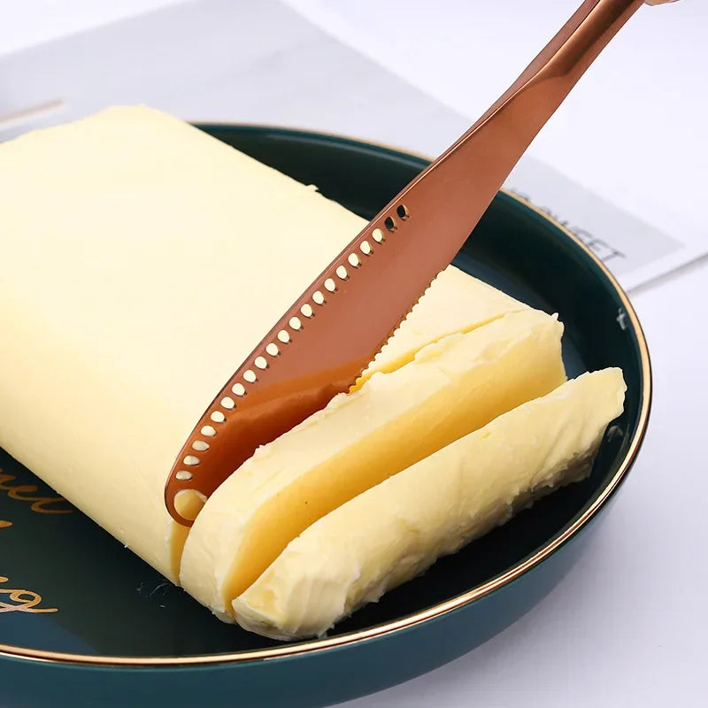 Stainless Steel Butter Knife with Holes – Spreader & Cheese Cutter