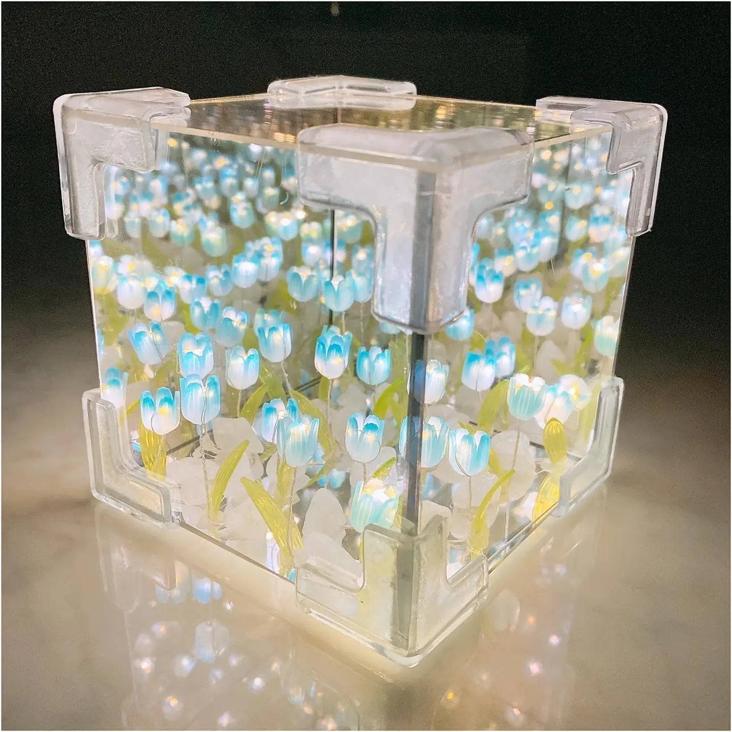 DIY Tulip LED Night Light | Magic Cube Mirror Lamp 2-in-1