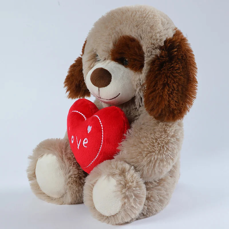 25CM Heart Bear & Dog Plush Toy – Valentine’s Gift