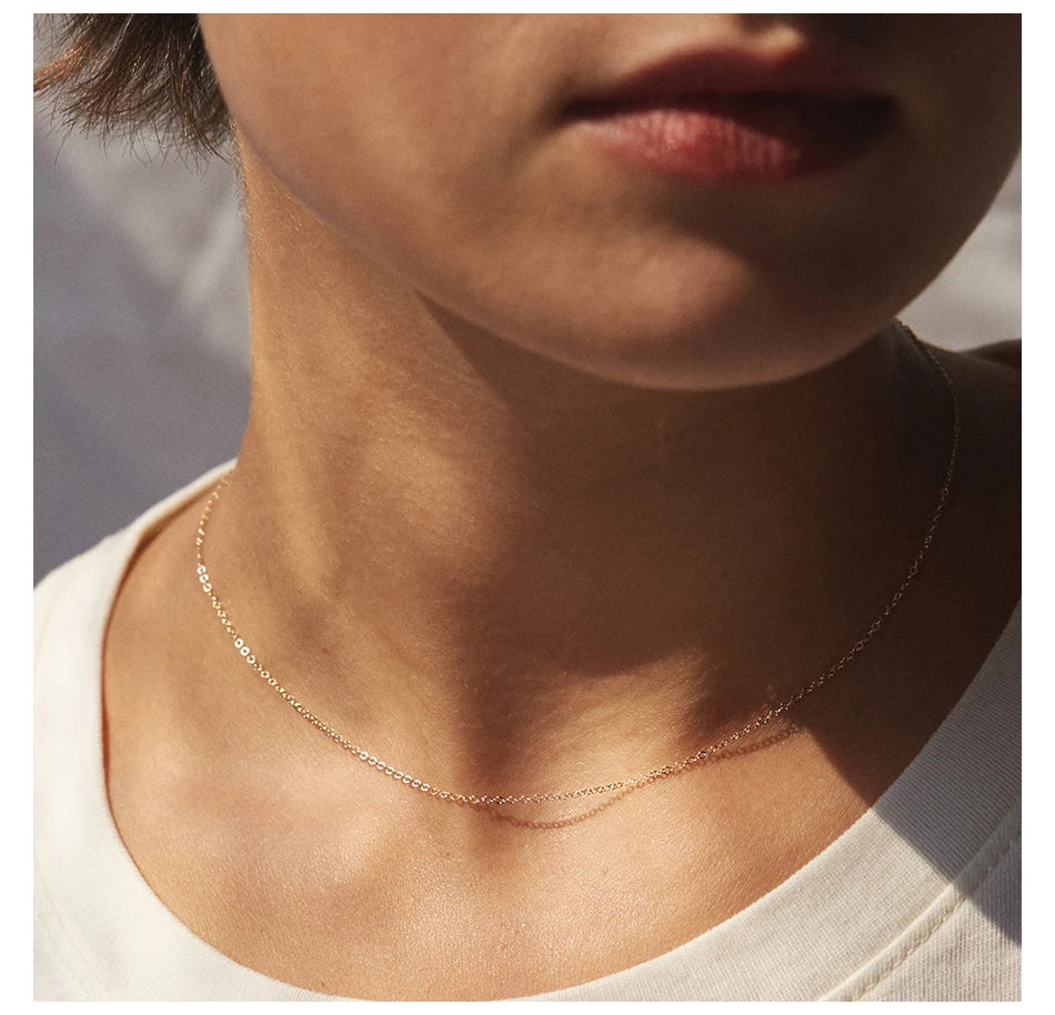 Fine Gold Color Stainless Steel Chain Necklace – Short & Long Styles