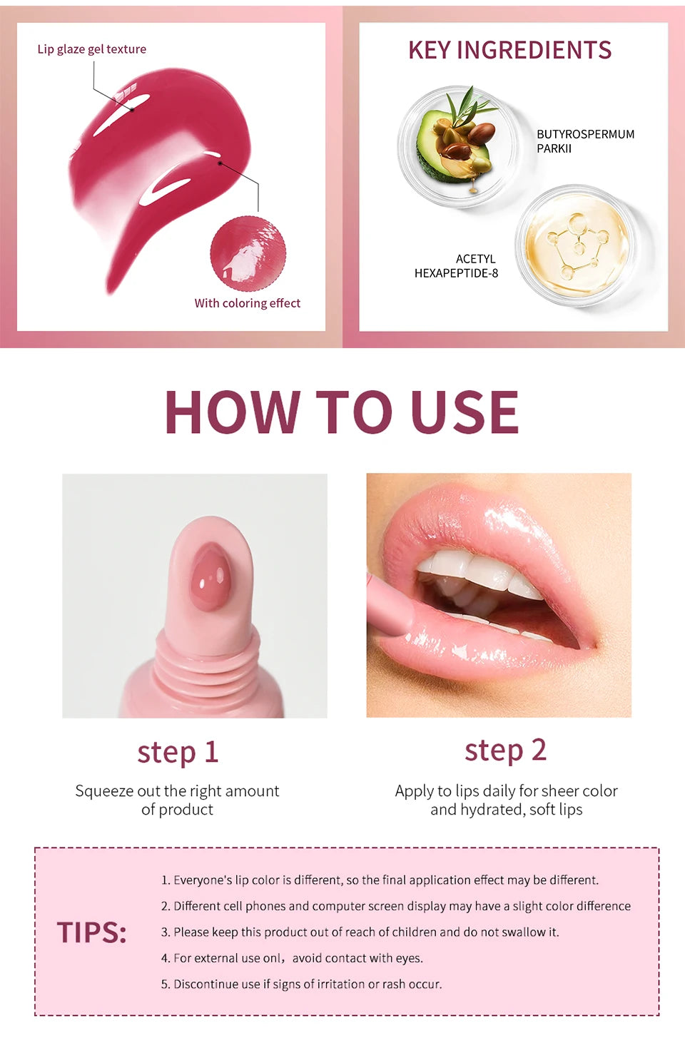 10ml Mirror Lip Glaze – Jelly Lip Oil for Shine, Moisture & Care