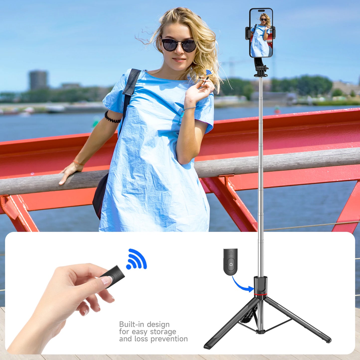 F15 68-Inch Selfie Stick Tripod with Wireless Remote