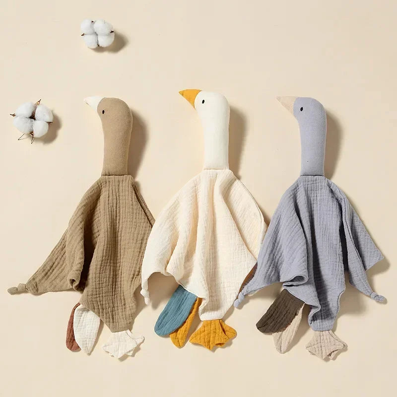 Cartmela Pure Cotton Baby Bib with Plush Goose