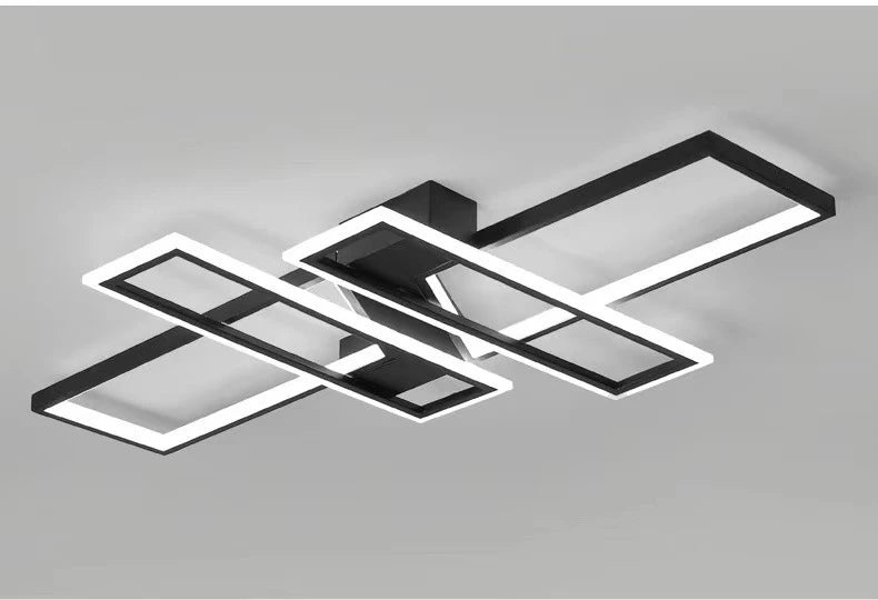 Modern Rectangle LED Ceiling Light – Creative Living Room Fixture