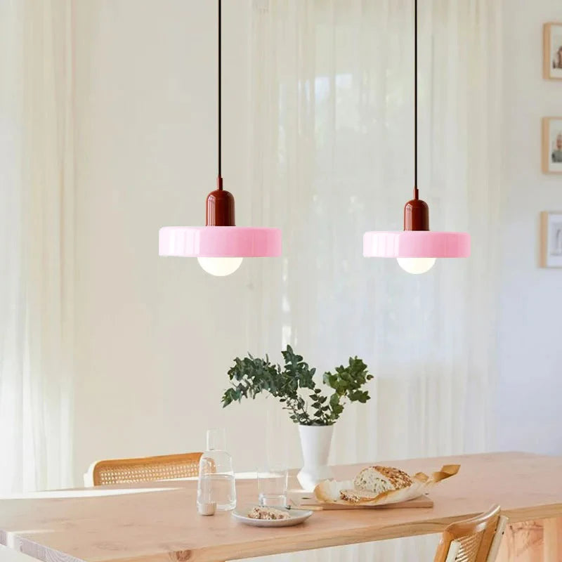 Nordic Retro Glass Pendant Lamp – E27 LED Indoor Chandelier