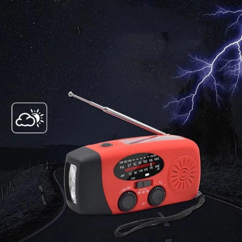 Emergency Hand Crank Radio – Solar, NOAA, Power Bank, FM/AM/WB