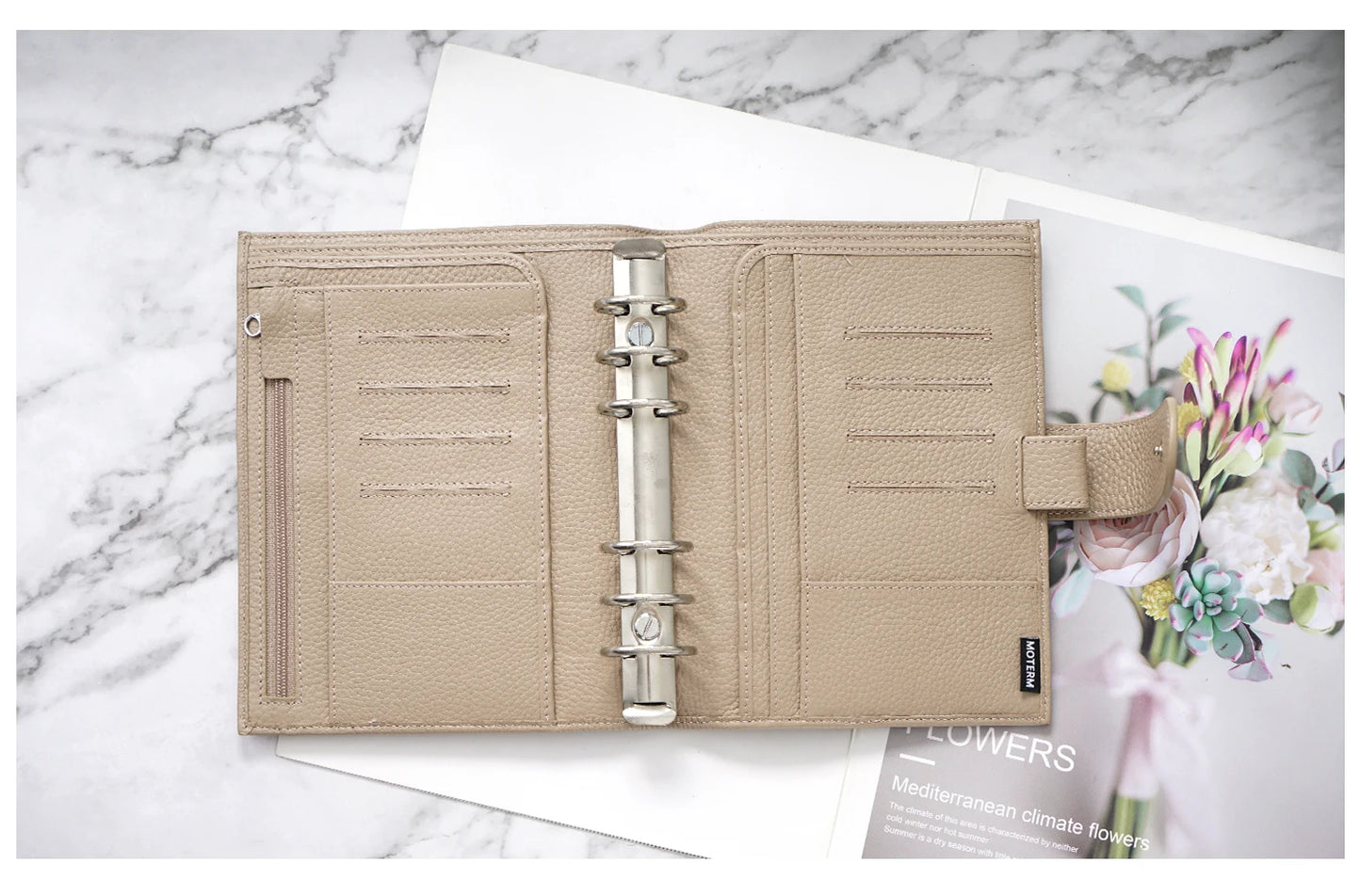 Personal Size Planner – 30mm Rings, Genuine Pebbled Grain Leather