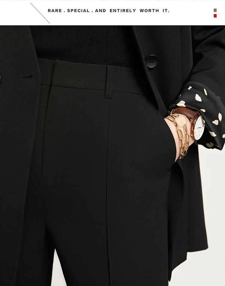 Women’s Wide Leg Chiffon Pants – High Waist Loose Office Trousers