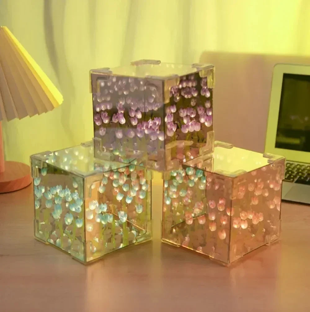 DIY Tulip Flower Night Lamp Kit – 3D Sea Cube Gift for Couples
