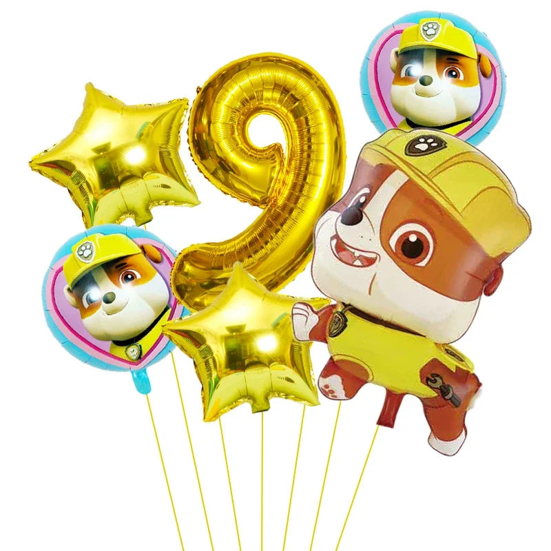 6pcs Paw Patrol Foil Balloons – Kids Birthday Party Decorations