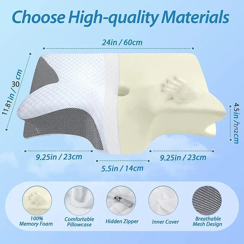 2-in-1 Memory Foam Cervical Pillow | Ergonomic Orthopedic Support