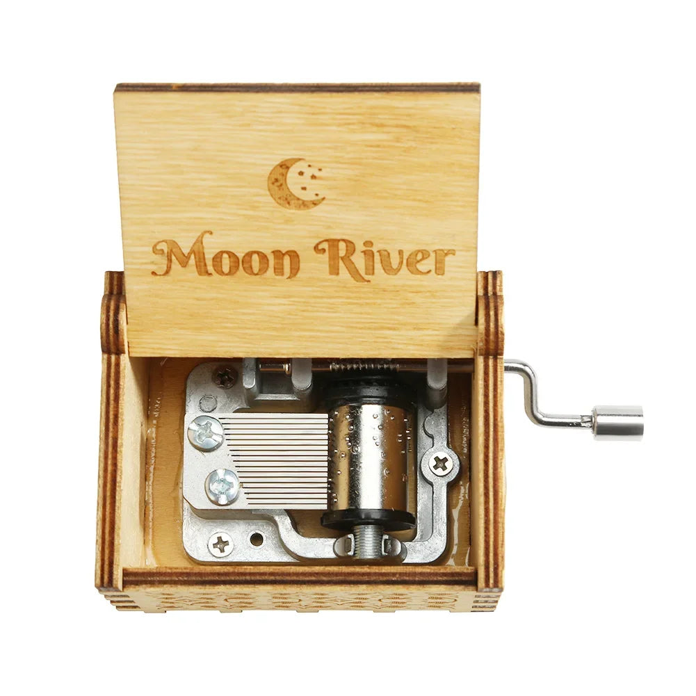 Wooden Hand Crank Music Box
