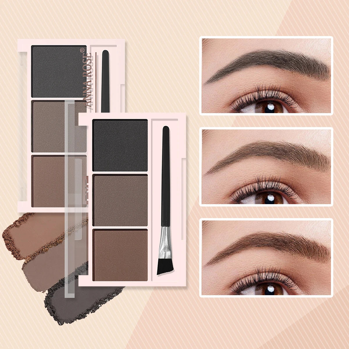 3-Color Eyebrow Powder – Waterproof, Long-Lasting & Natural Finish