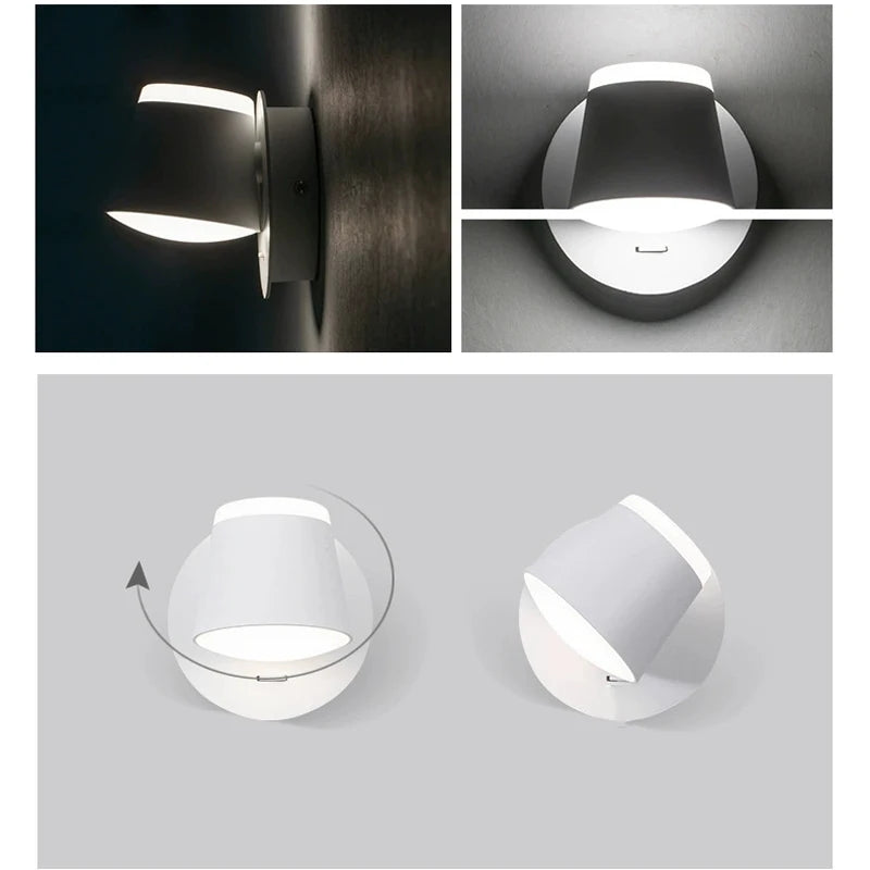 Indoor 8W LED Rotating Wall Light – Ceiling Mounted Reading Lamp