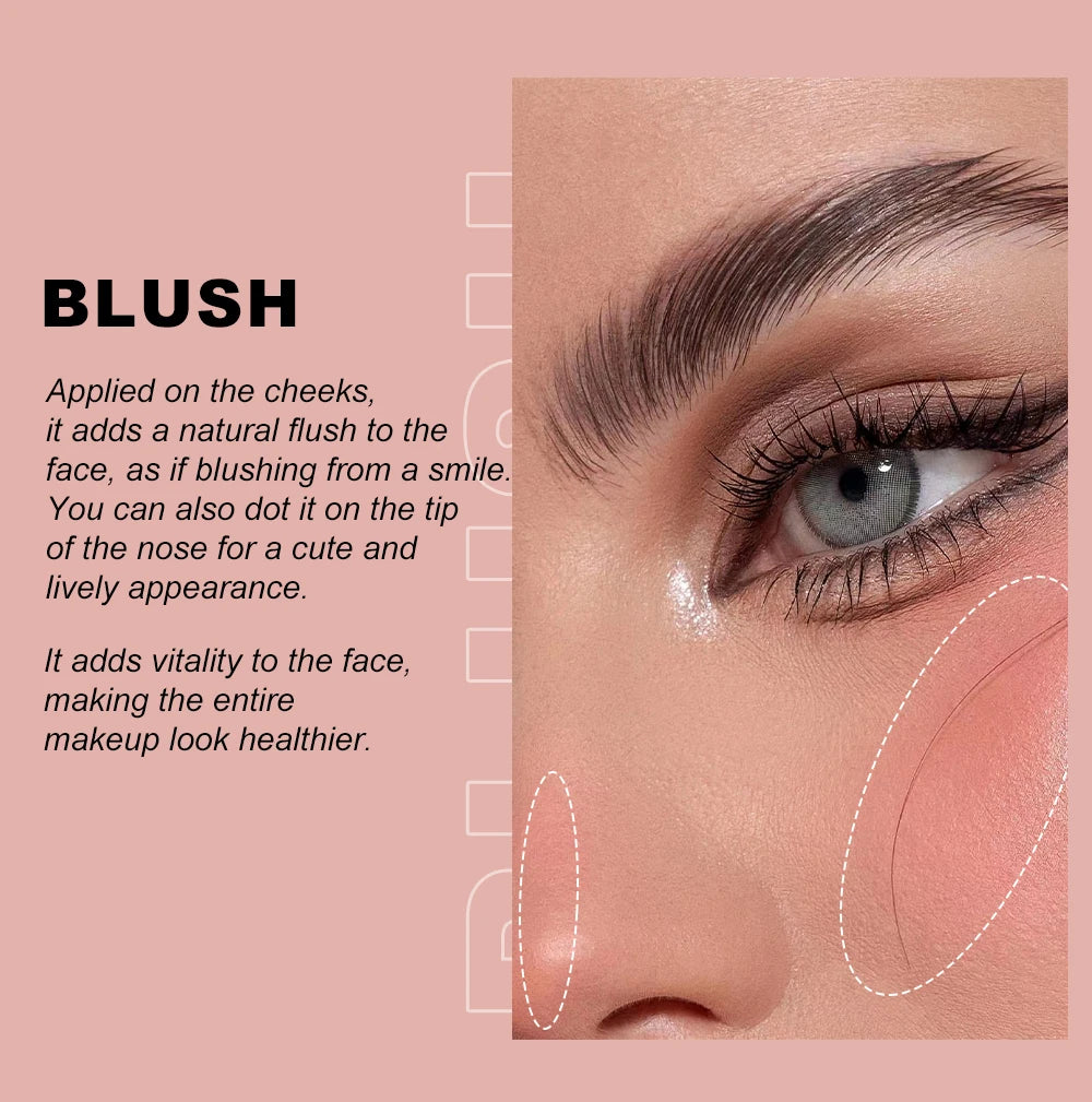 Air Cushion Blusher & High Gloss Stick – 6-Color Liquid Makeup Rouge
