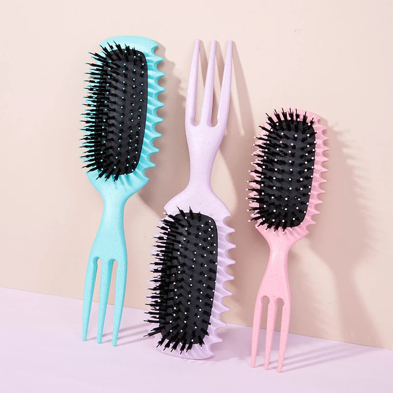 Curly Hair Styling Brush – Nylon Detangling & Volumizing Comb