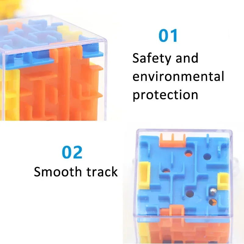 3D Maze Magic Cube Puzzle Toy with Rolling Ball for Kids & Adults