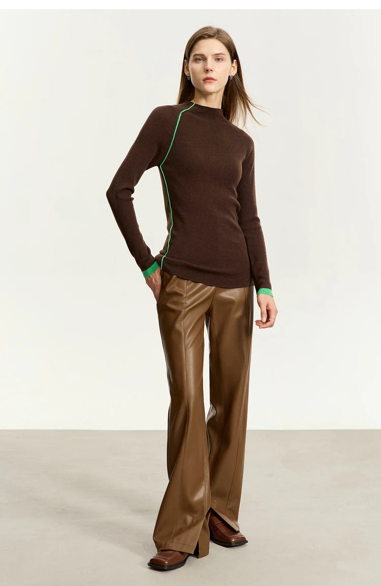 Women’s PU Leather Casual Pants – Loose Straight Floor-Length Trousers