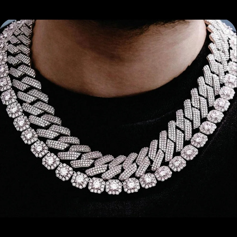 Hip Hop Iced Out Cuban Link Chain Necklace – Gold & Silver Men’s Gift