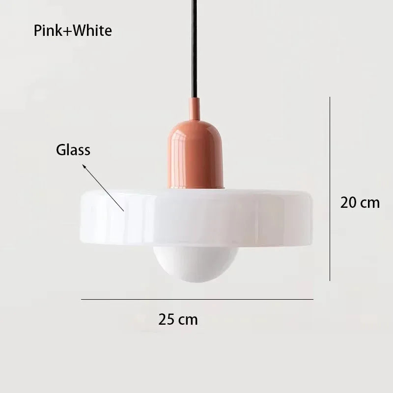 Nordic Retro Glass Pendant Lamp – E27 LED Indoor Chandelier