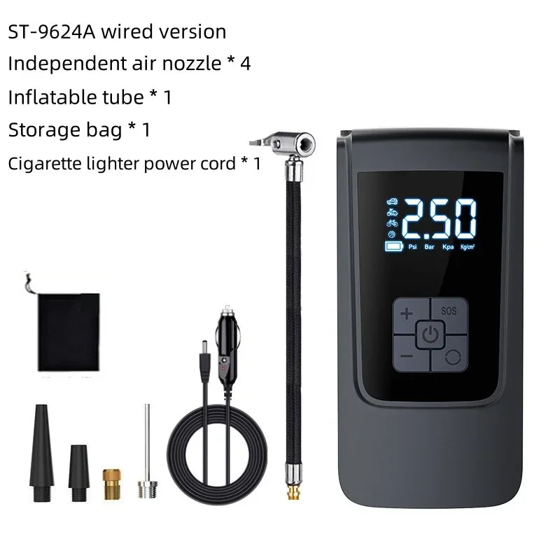 Portable Electric Air Compressor Pump – Car, Motorcycle & Bike Tire Inflator