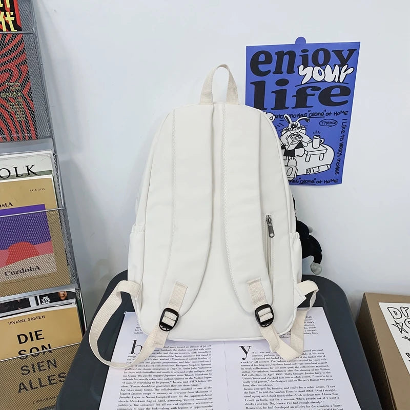 Fashion Waterproof Nylon Backpack – Schoolbag for Teens & Students