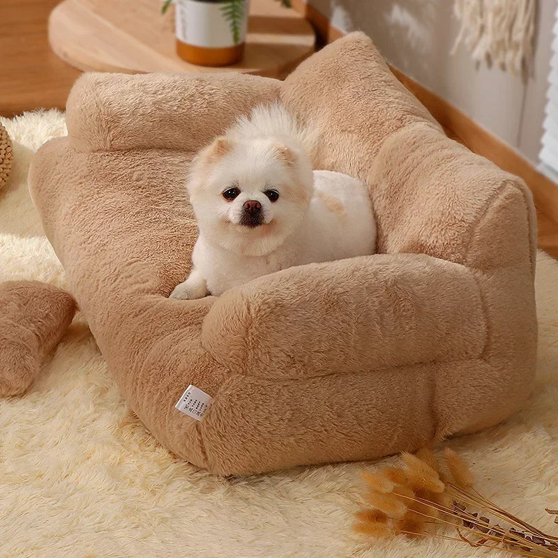Plush Cat & Dog Bed – Washable, Warm, Cozy Pet Nest Sofa