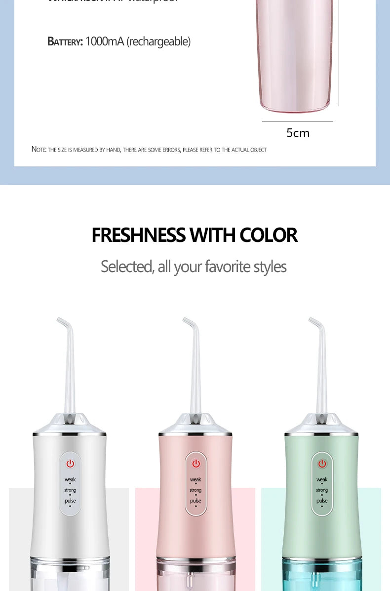 Portable Electric Water Flosser – Rechargeable Oral Irrigator