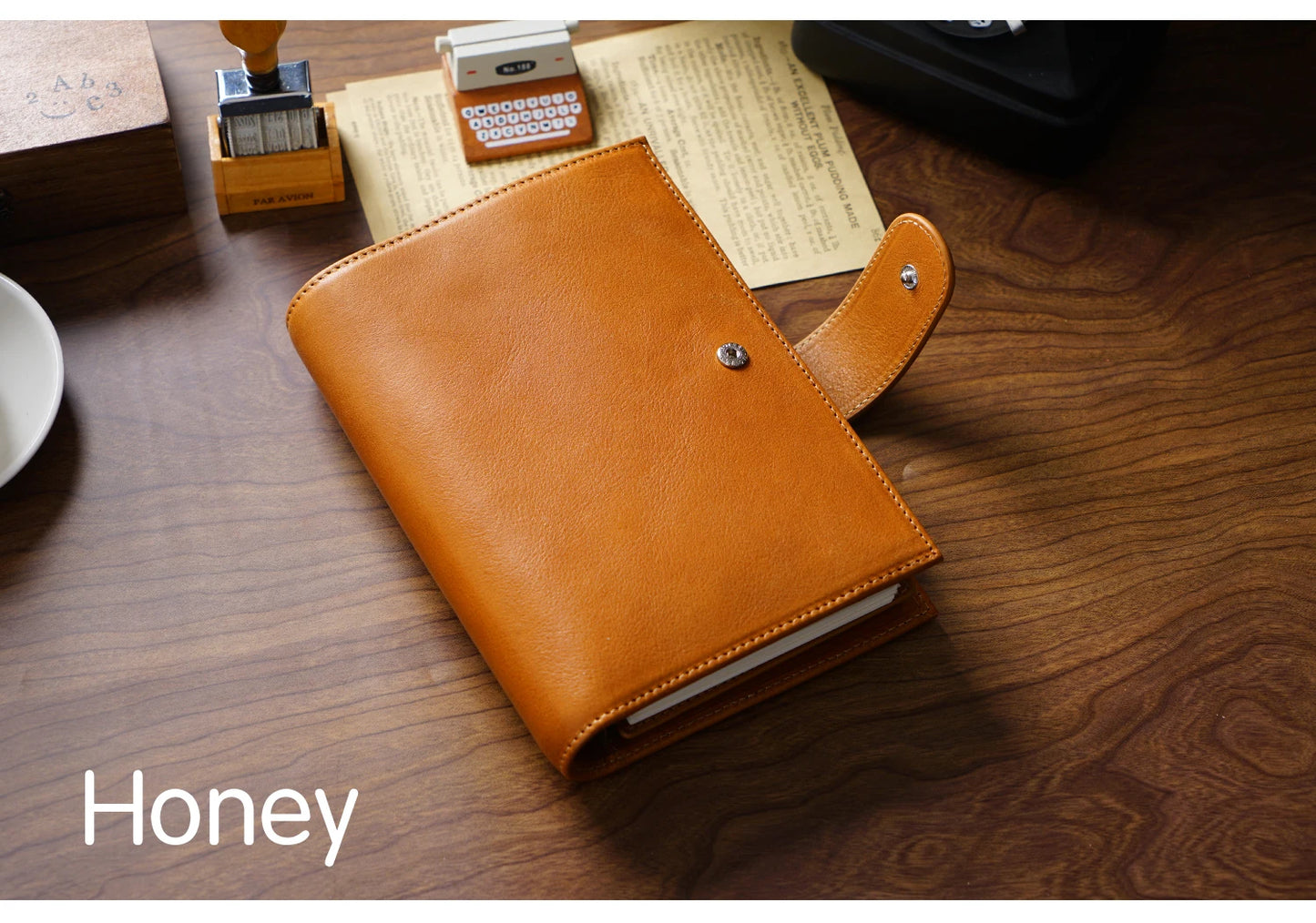 Full Grain Leather Planner with Rings – Personal Size Organizer