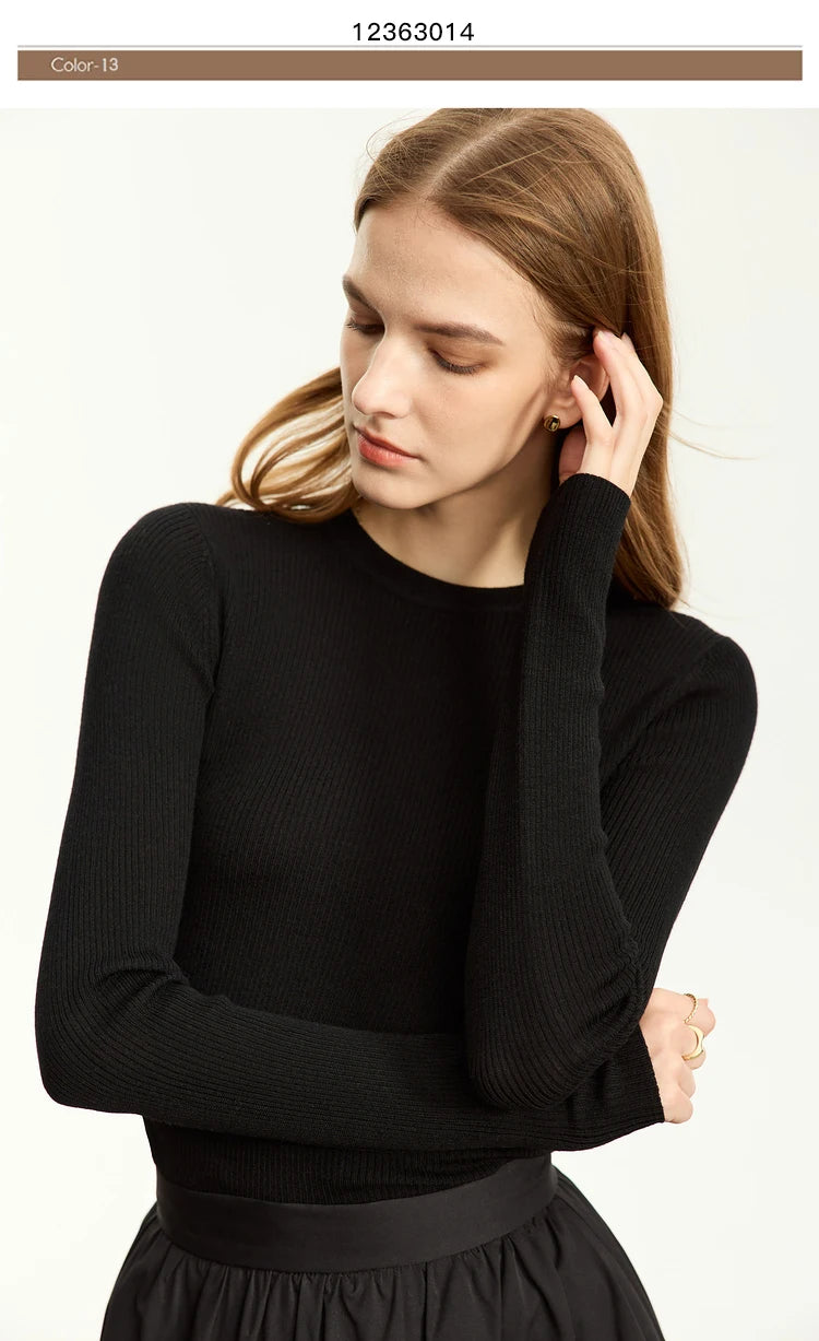 Women’s Slim Fit Turtleneck Sweater – Warm High Elastic Pullover