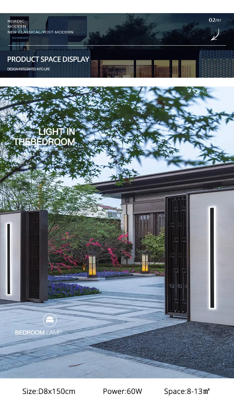 Outdoor Waterproof LED Wall Lights with Remote – Modern Dimmable