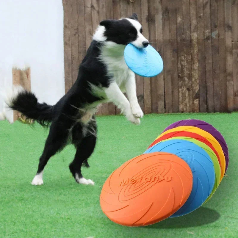 Multicolor Dog Frisbee Toy – Silicone Flying Disc for Fun & Training