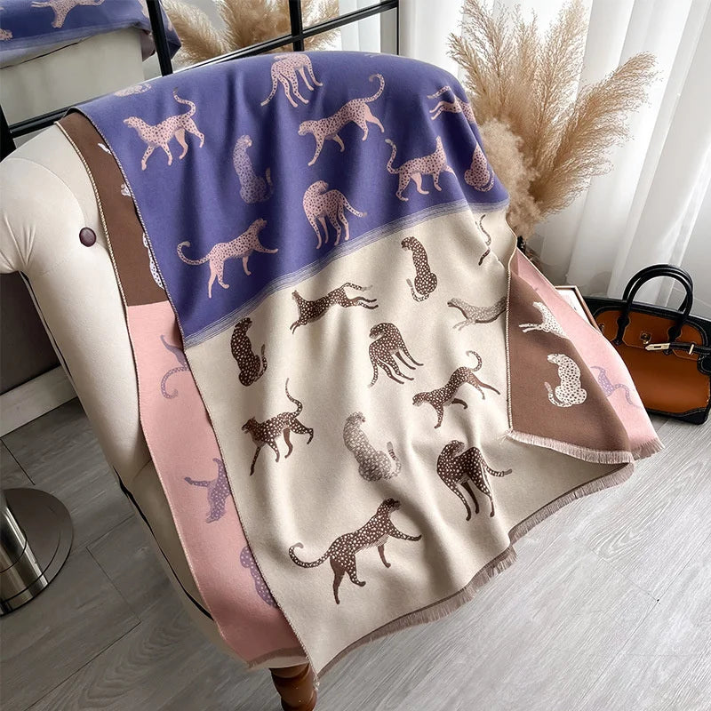 2024 Luxury Cashmere Travel Poncho – Warm Blanket Shawl Wrap