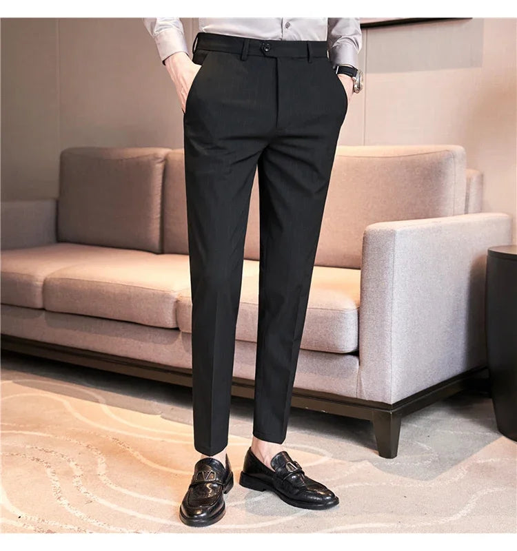 Cartmela Men’s Black Striped Suit Pants