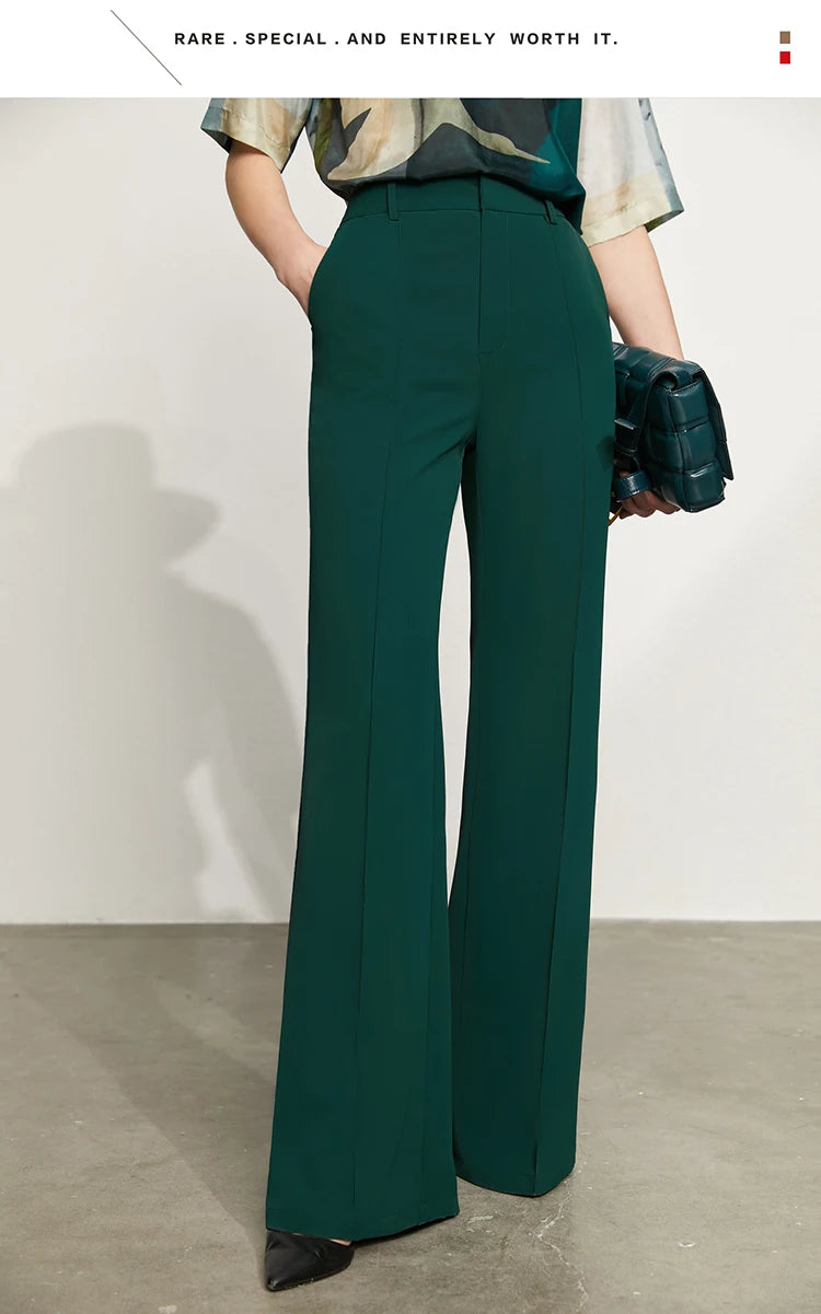 Women’s Wide Leg Chiffon Pants – High Waist Loose Office Trousers