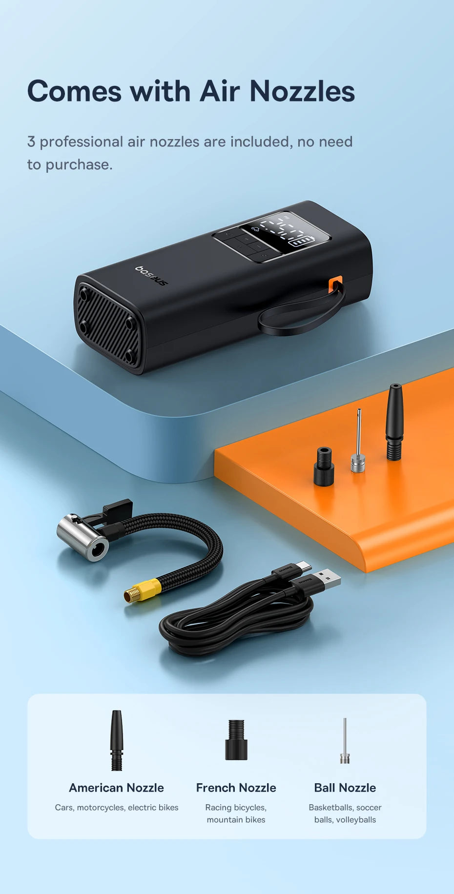 Wireless Portable Car Air Pump – Electric Tire Inflator with LCD