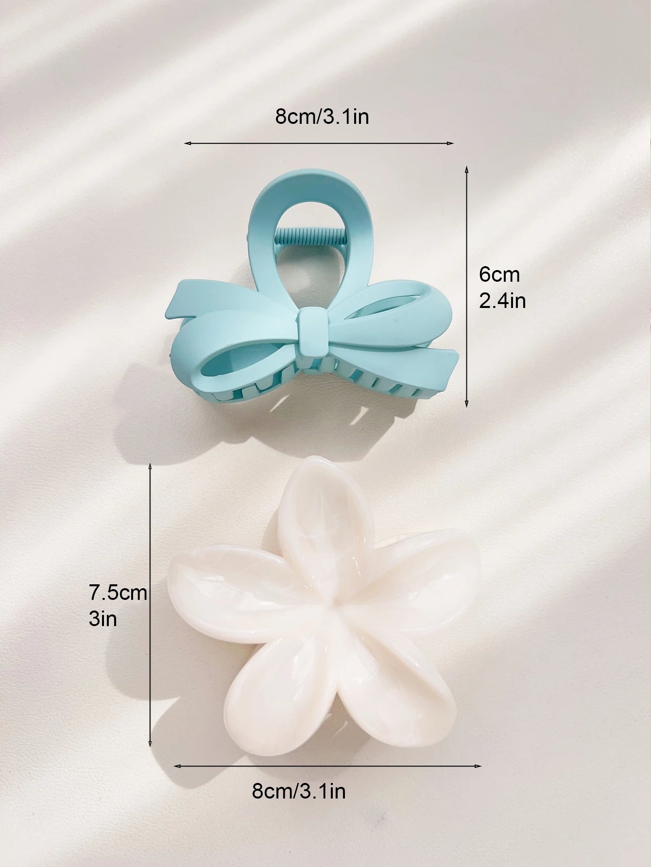 2 Pcs Marble Flower Hair Claw Clips – Cute Beach Hair Accessories