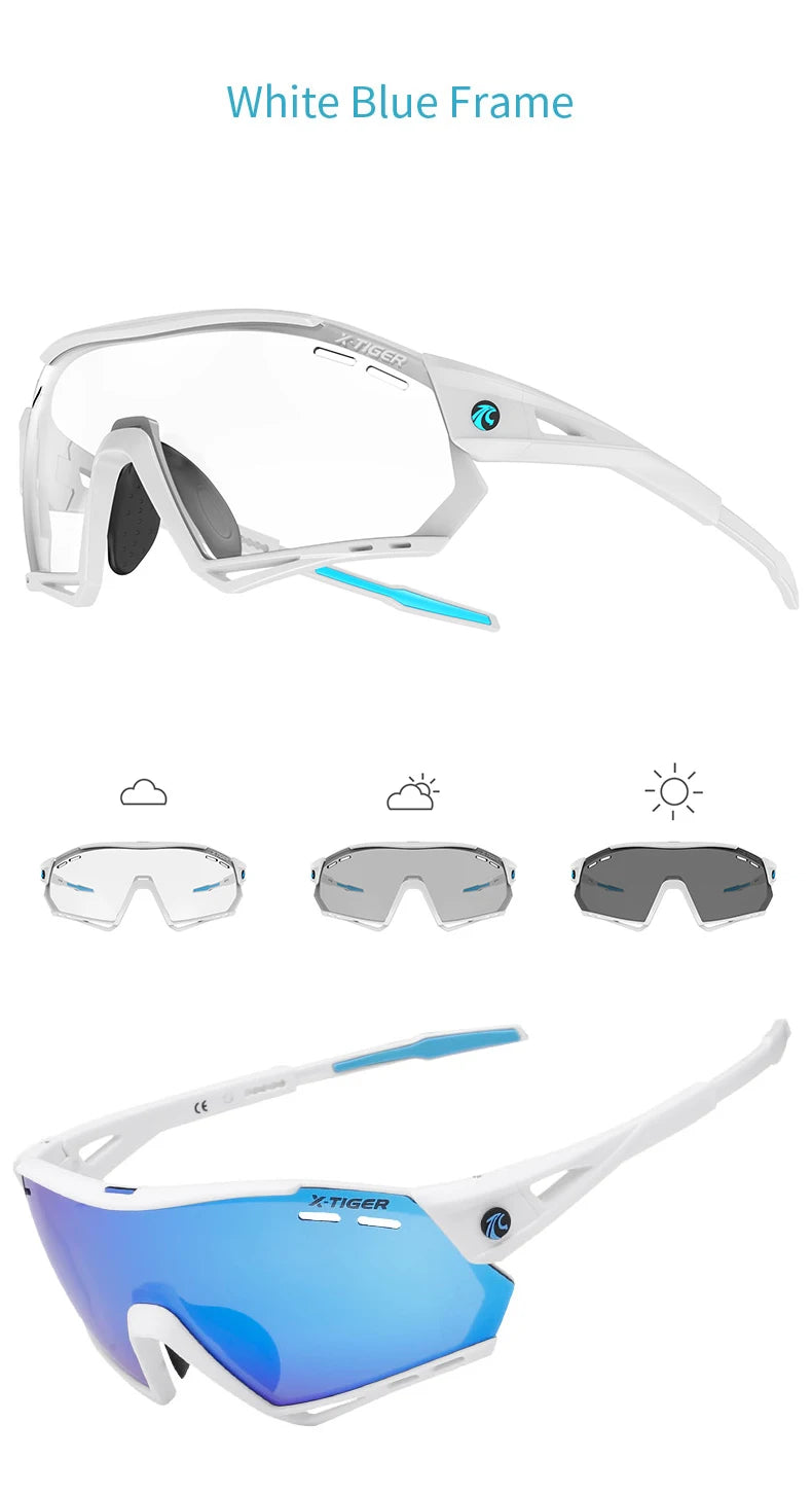 5-Lens Polarized Cycling Glasses – UV Protection Sports Eyewear