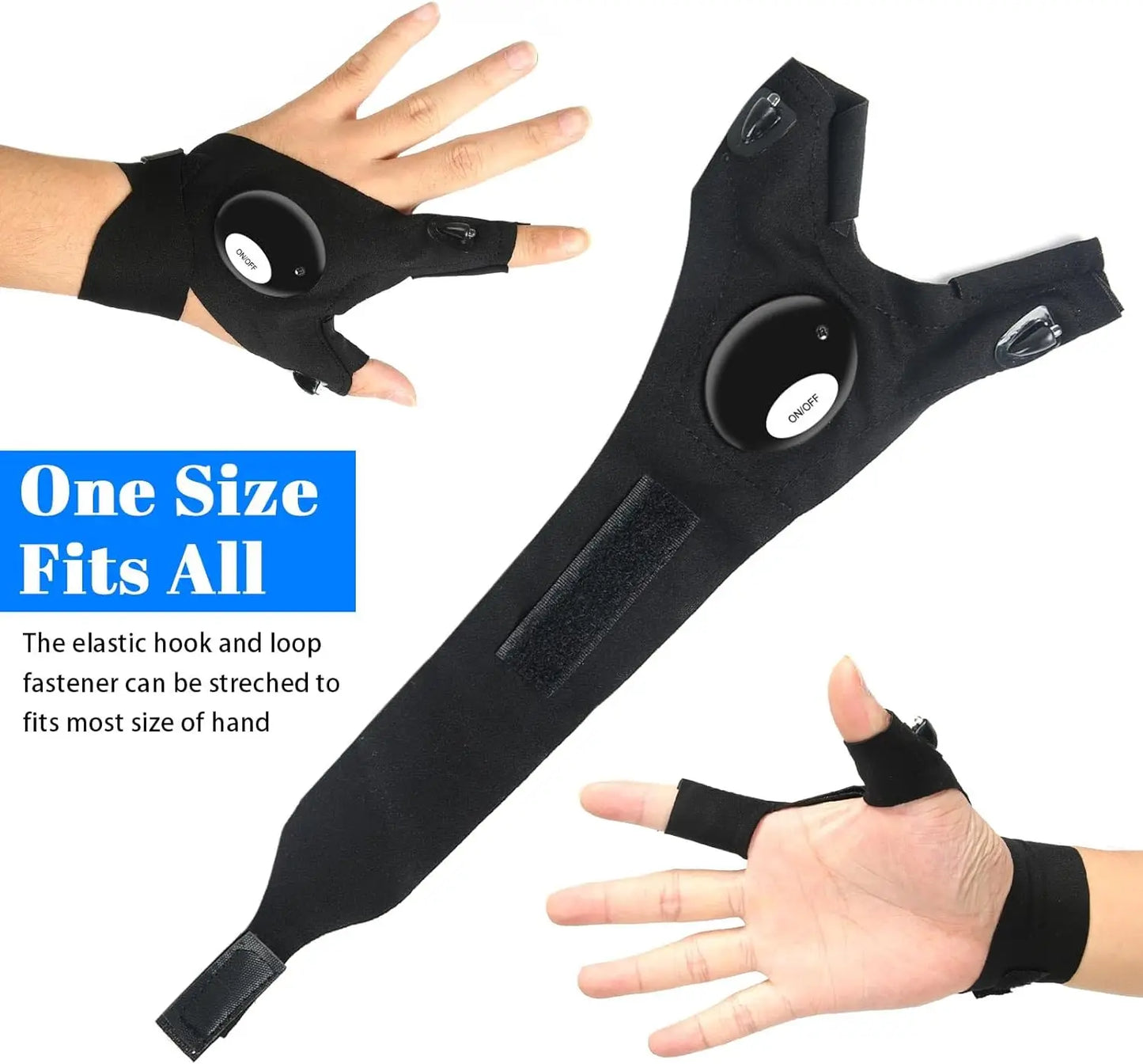 LED Half Finger Gloves – Waterproof Fingerless Gloves for Outdoor Activities