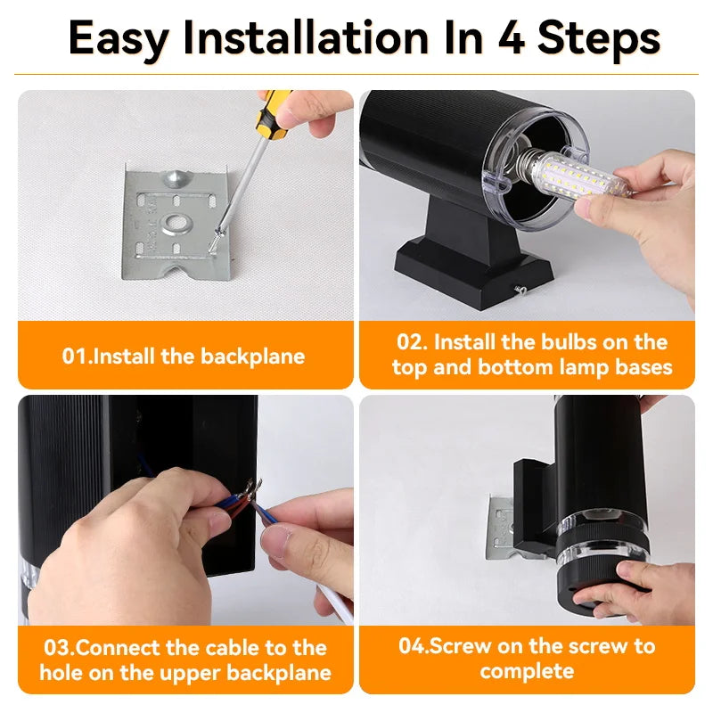 Outdoor Waterproof Street Wall Light – LED E27 Bulb Fixture