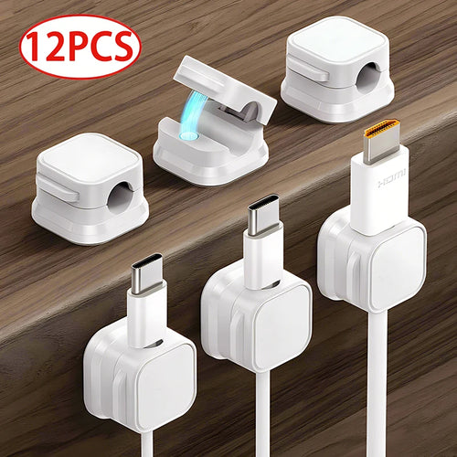 Magnetic Cable Clips – Adhesive Cord Organizer for Desk & Home