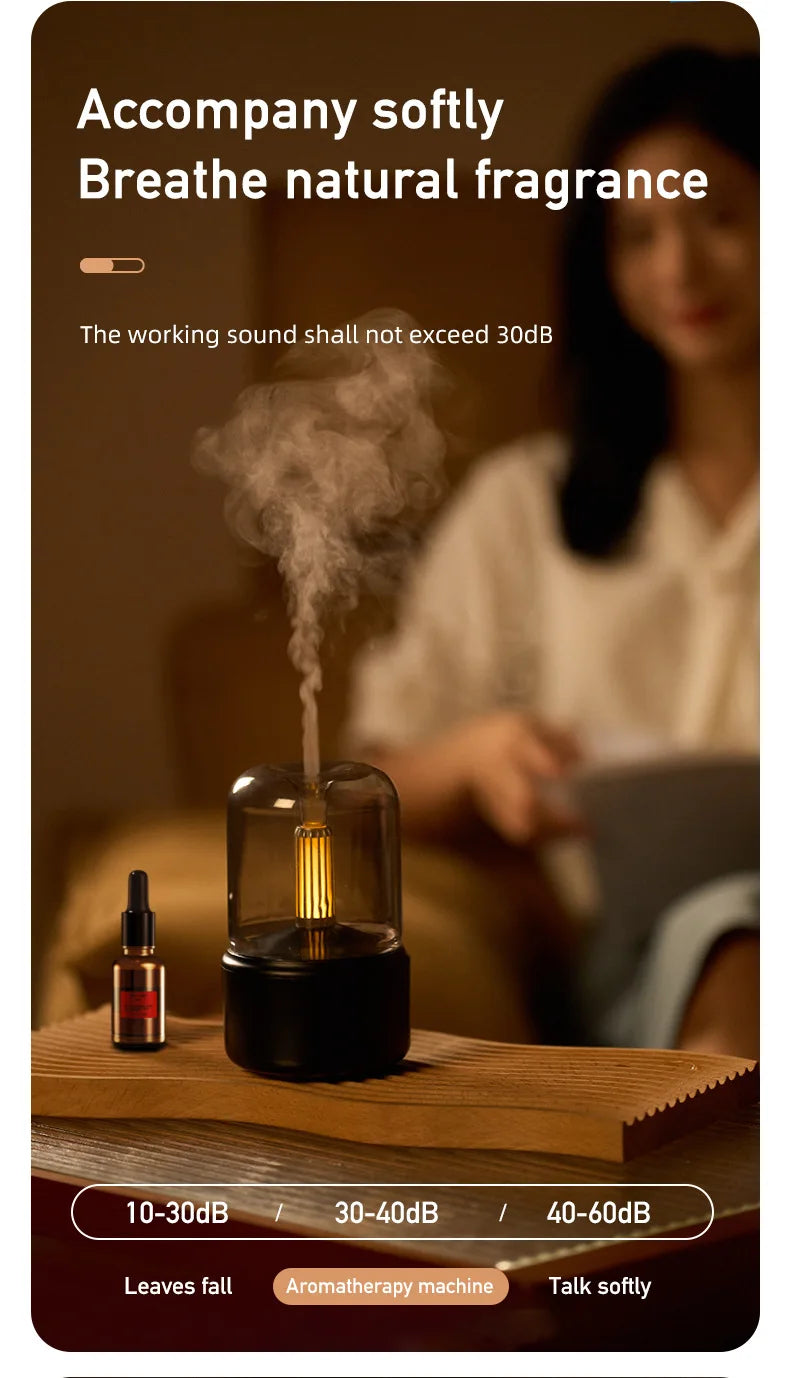 Mini USB Aroma Diffuser – LED Night Light & Desktop Humidifier