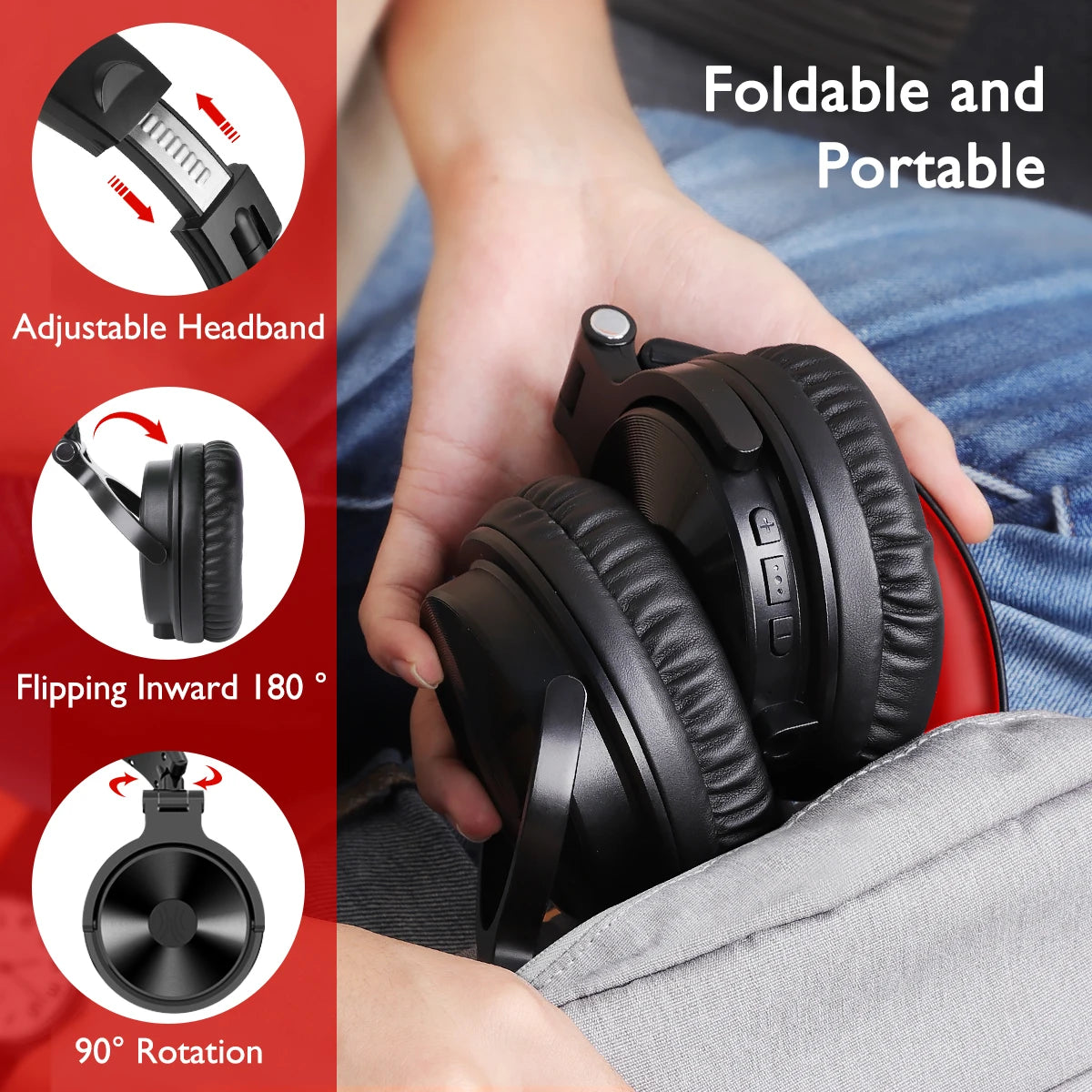 2-in-1 Bluetooth 5.2 Headphones – Wireless & Wired with Mic