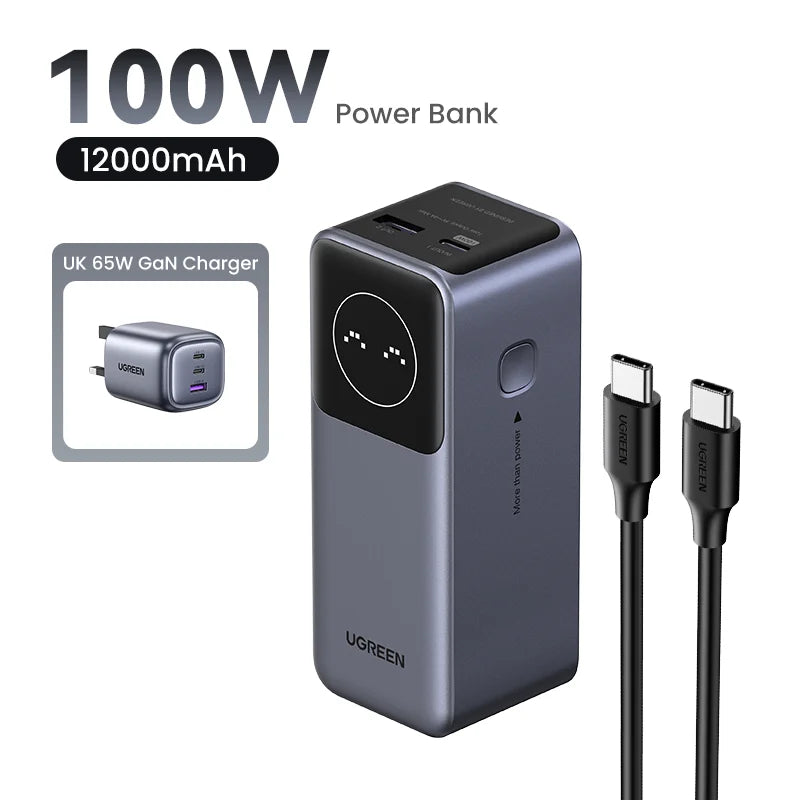 Cartmela 100W 12000mAh Power Bank | PD Fast Charging for Laptops, Tablets & Smartphones