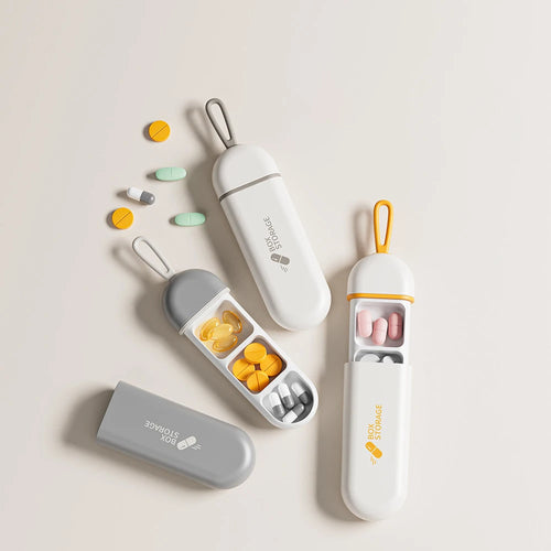 3-Slot Portable Pill Box–Colorful Medicine Case for Travel & Daily Use