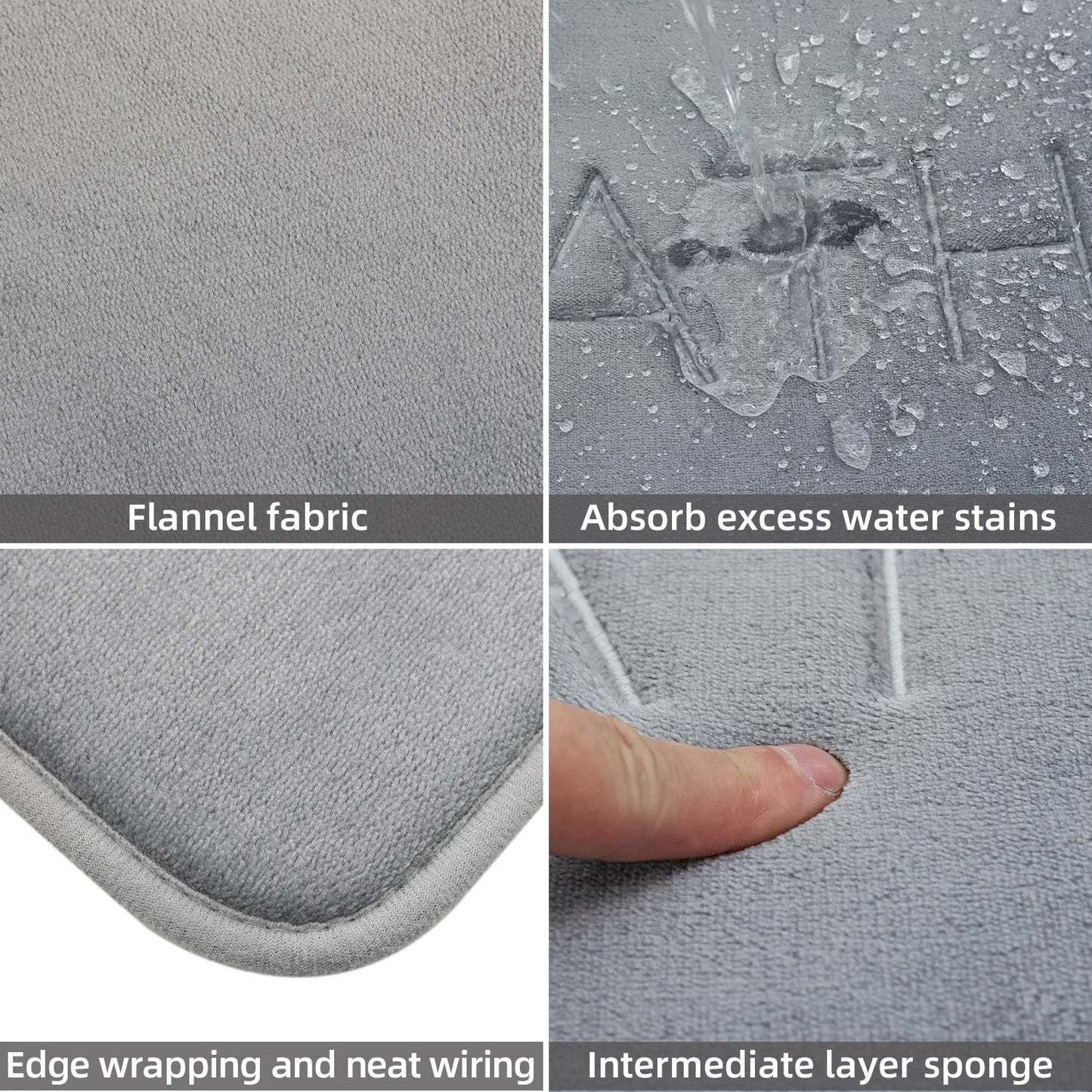 Anti-Slip Cobblestone Bathroom Floor Mat – Water Absorbent Rug