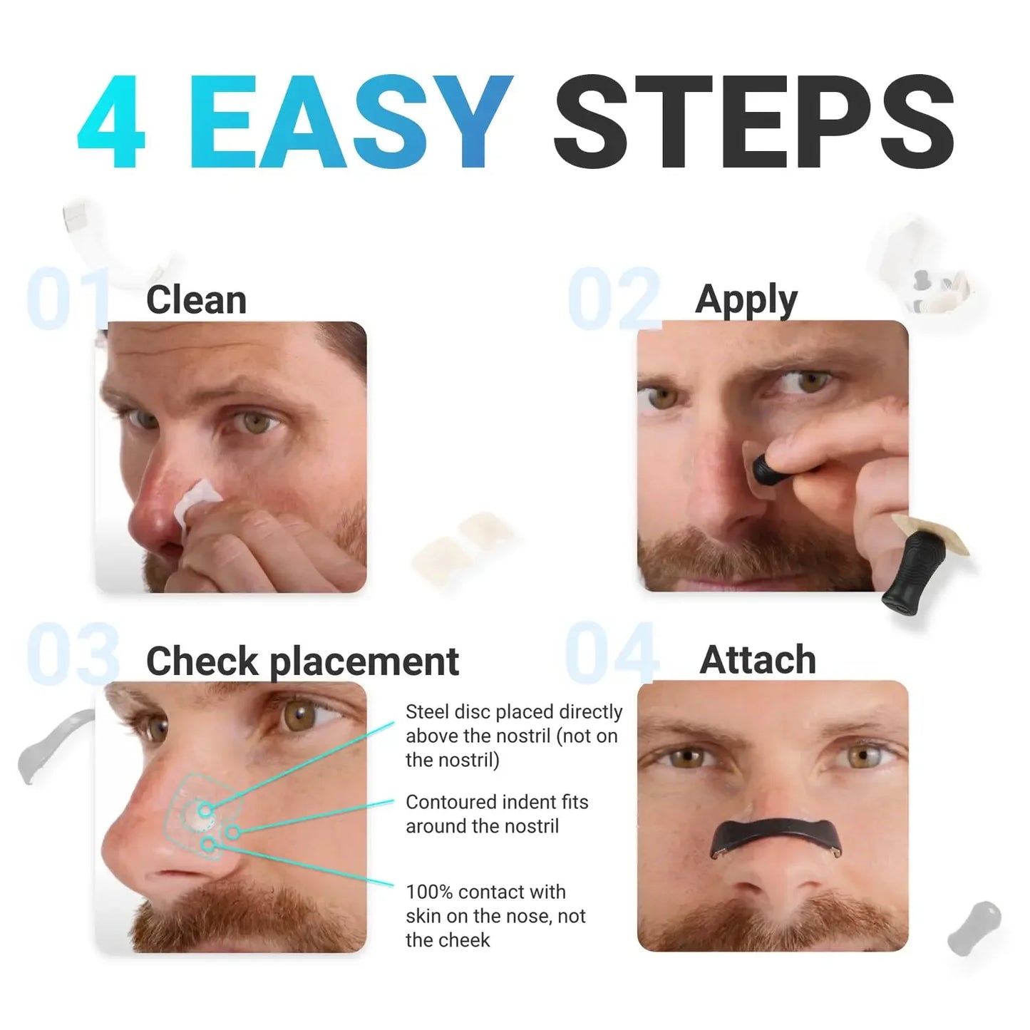 15 Pairs Magnetic Nasal Breathing Dilators Kit