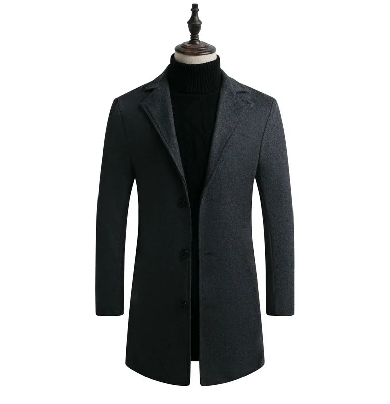Cartmela 2024 Wool-Blend Long Coat for Men